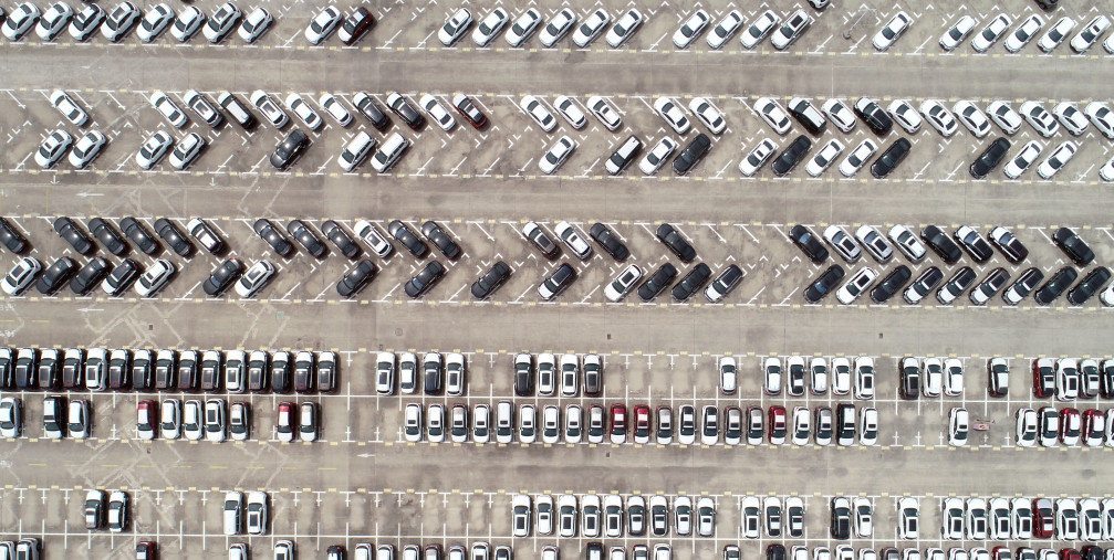 Vehicles are lined up at the auto plant of JAC Motors (Anhui Jianghuai Automobile Co., Ltd.) in Hefei city, east China's Anhui province